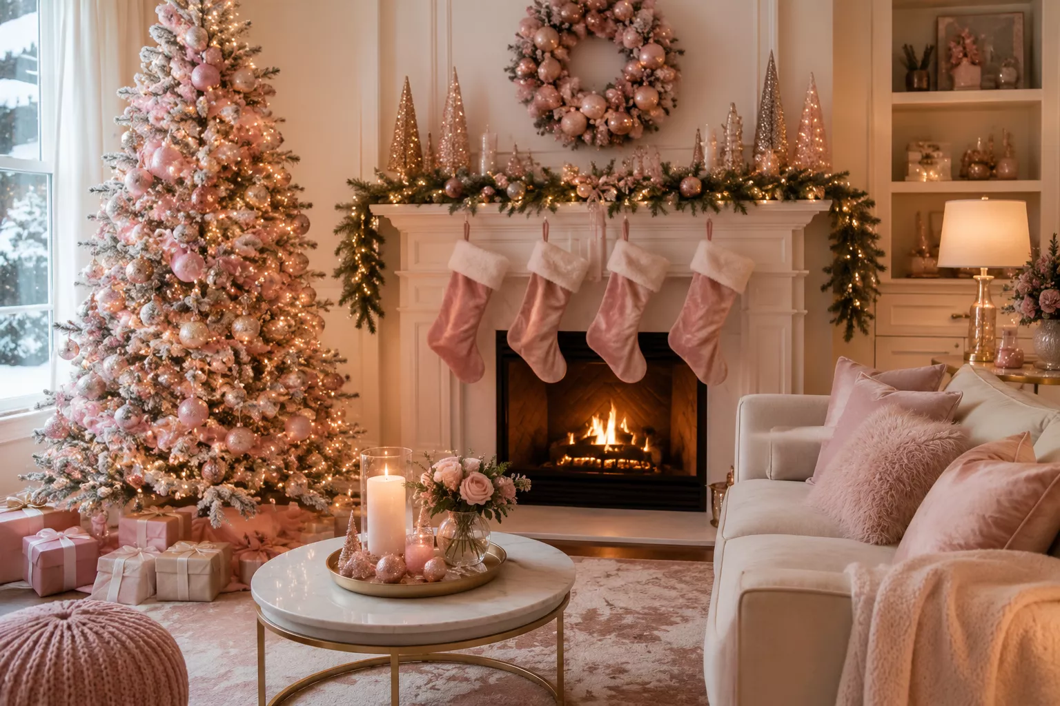 25 Blush Pink Christmas Decor Ideas for the Coziest Room Vibe