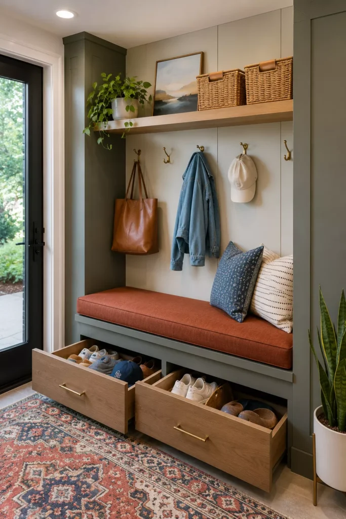 A Bench With Hidden Storage Underneath