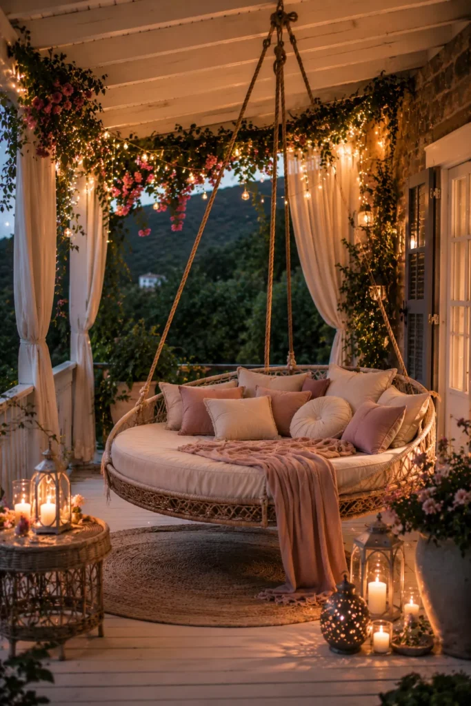 A Hanging Daybed for Ultimate Dreamy Outdoor Relaxation