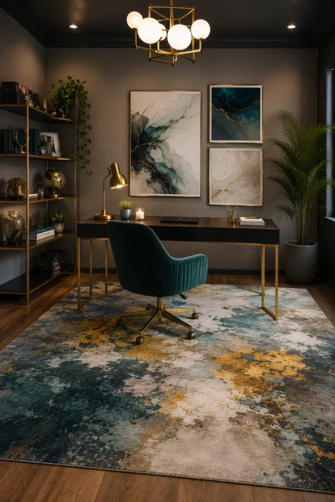 A Luxe Rug That Anchors the Whole Space