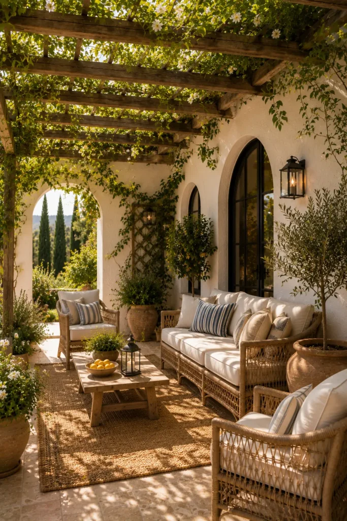 A Wooden Pergola Overhead