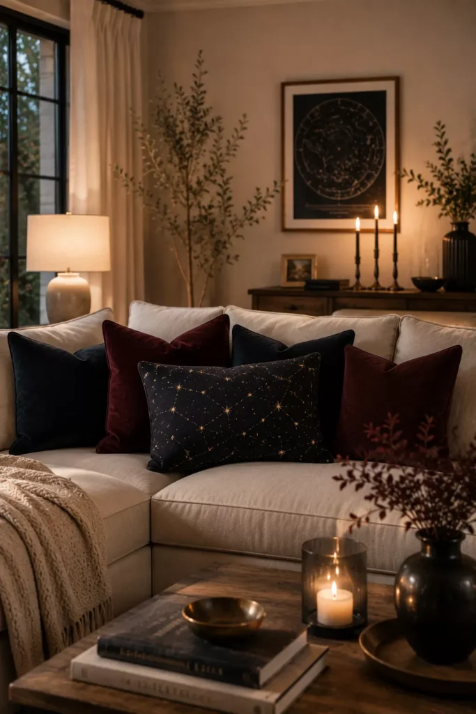 Add Constellation Print Pillows to Your Sofa