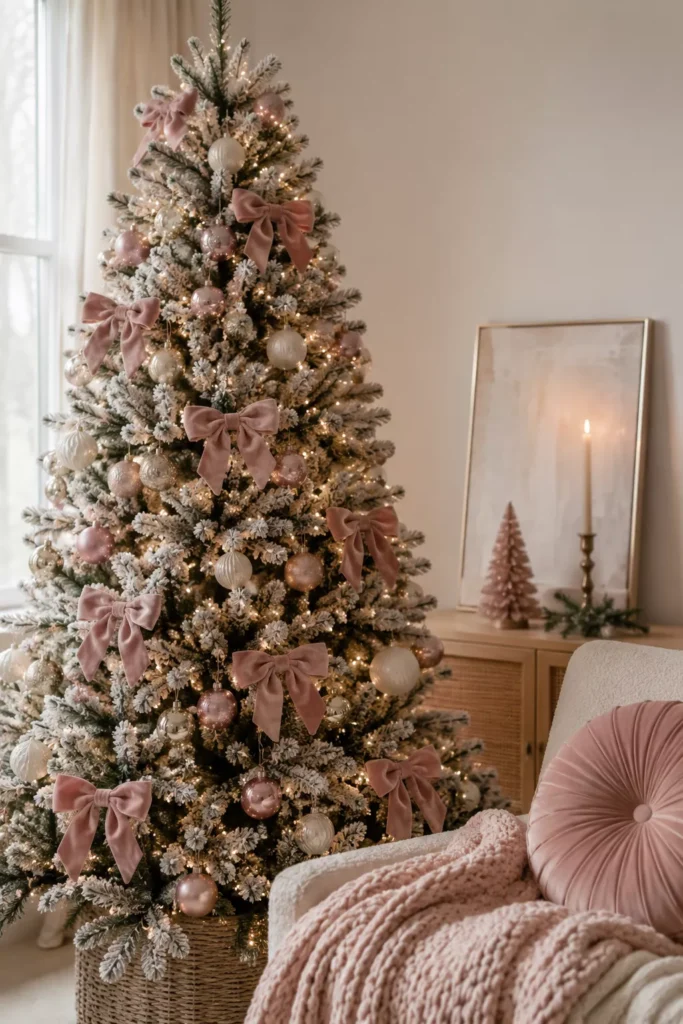Add Velvet Bows Throughout the Tree