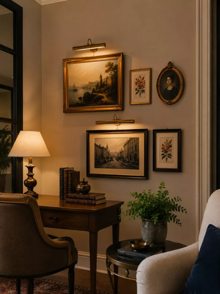 Add Warm Picture Lights Above Key Frames