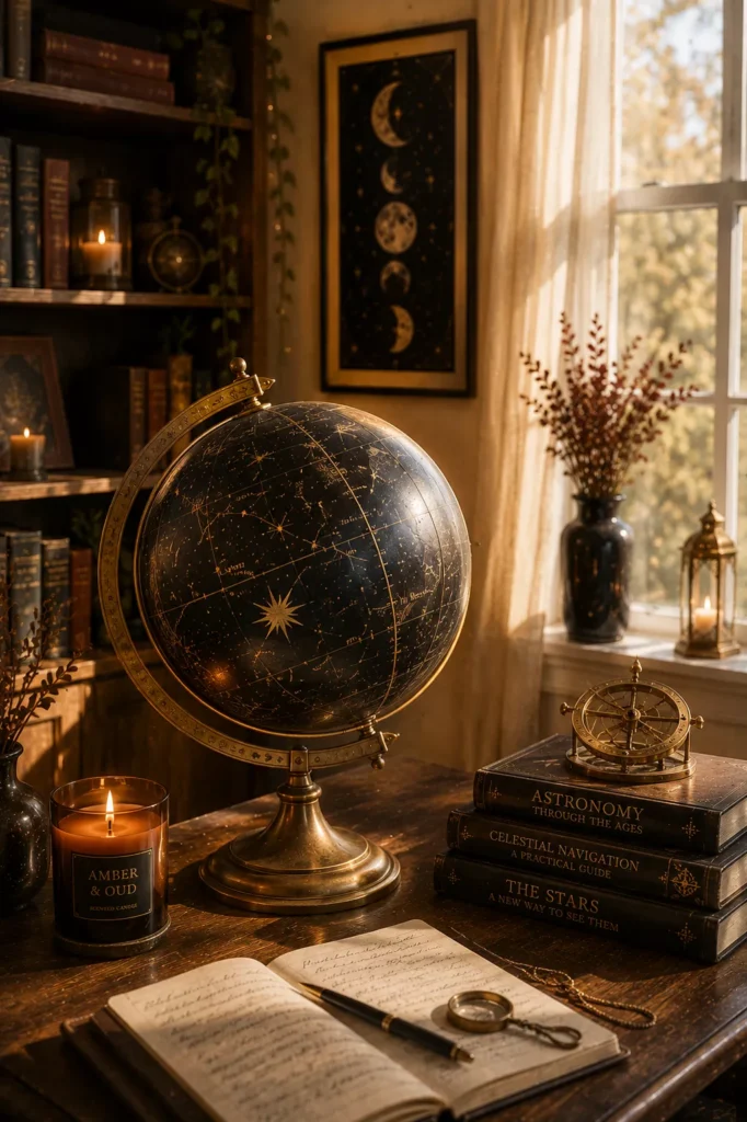 Add a Vintage Celestial Globe or Astrolabe