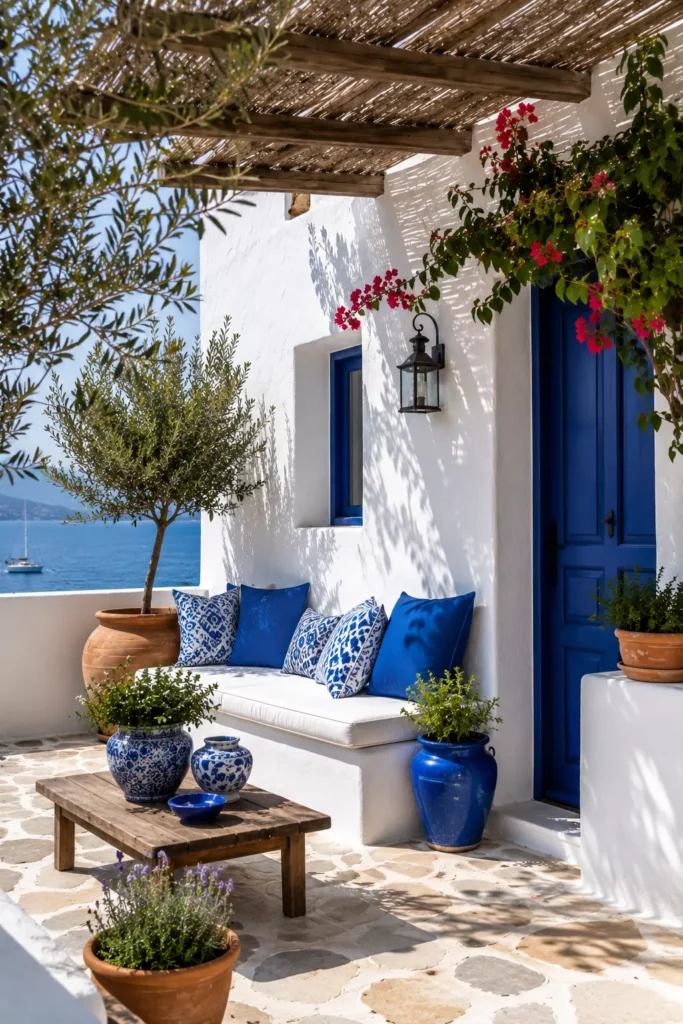 Blue and White Accents