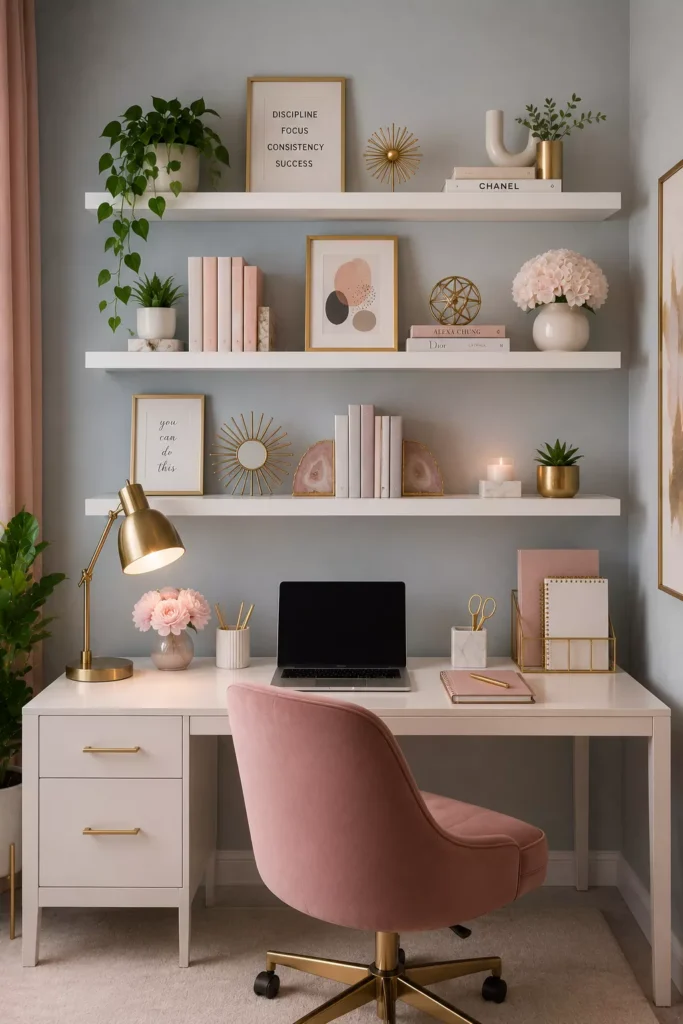 Floating Shelves Styled Like a Work of Art