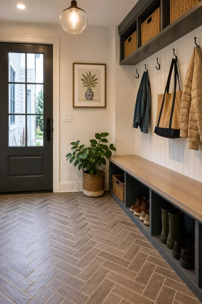 Herringbone Tile That Hides Dirt and Looks Stunning