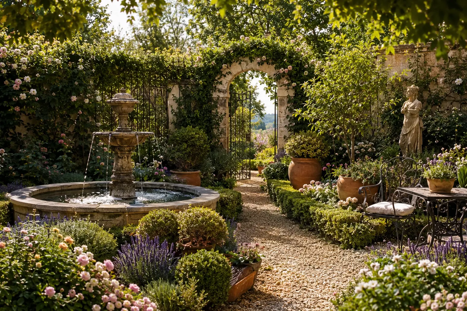 How to Create a Dreamy European Garden With Antique Accents