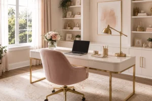 How to Design a Soft Glam Office You Will Never Want to Leave