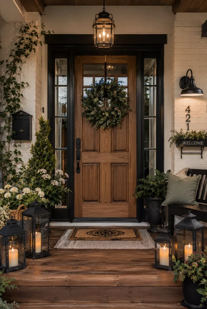 Romantic Porch Decor Starts With a Statement Front Door
