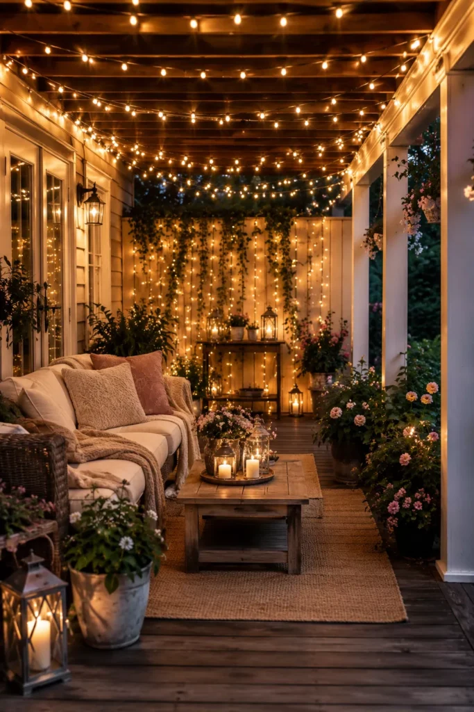 String Lights Create Instant Romantic Porch Decor Magic