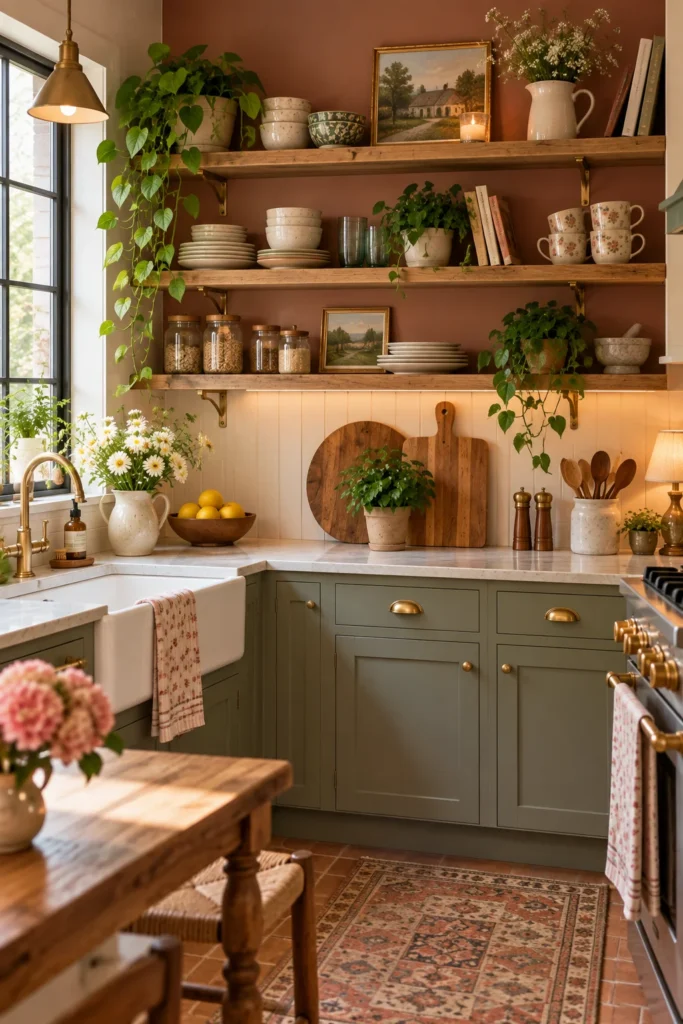 Try Open Shelving for a Cozy Cottage Feel