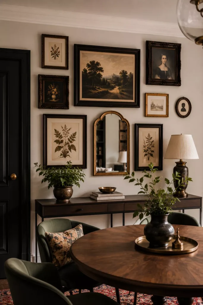 Use Dark Carved Wood Frames for a Moody Effect