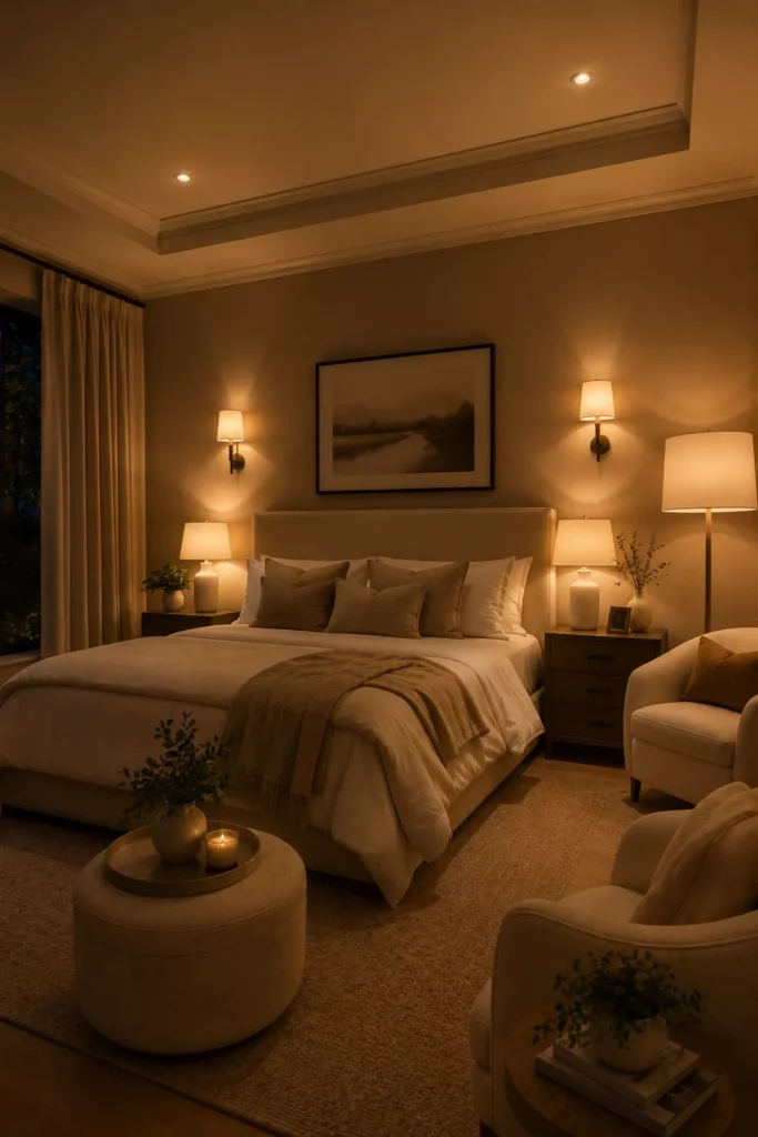 Use Layered, Warm Lighting