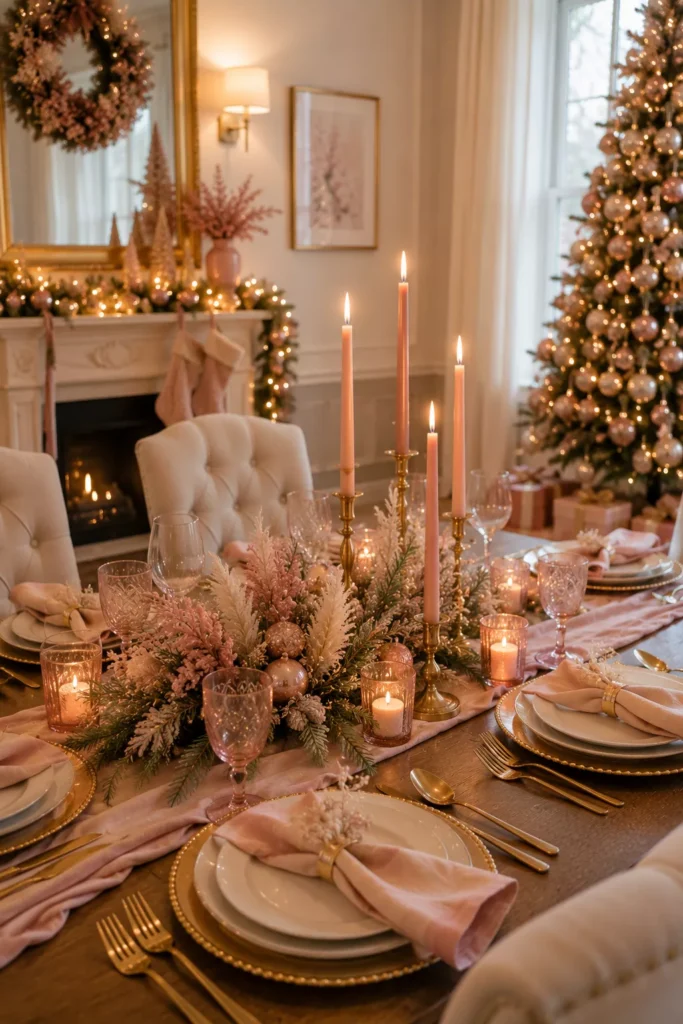 Use Pink and Gold Table Settings