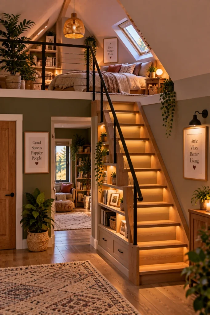 Use a Ladder or Compact Staircase Thoughtfully