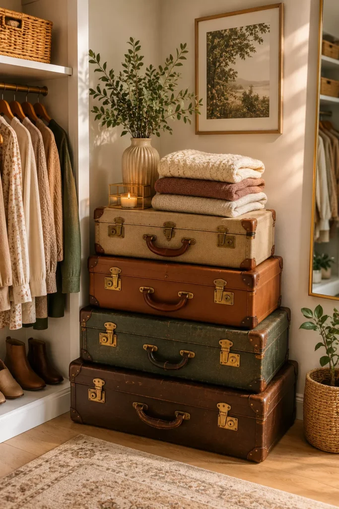 Vintage Suitcases as Shelving