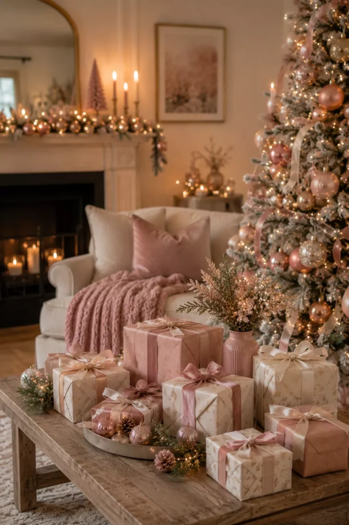 Wrap Gifts in Blush and Cream Paper