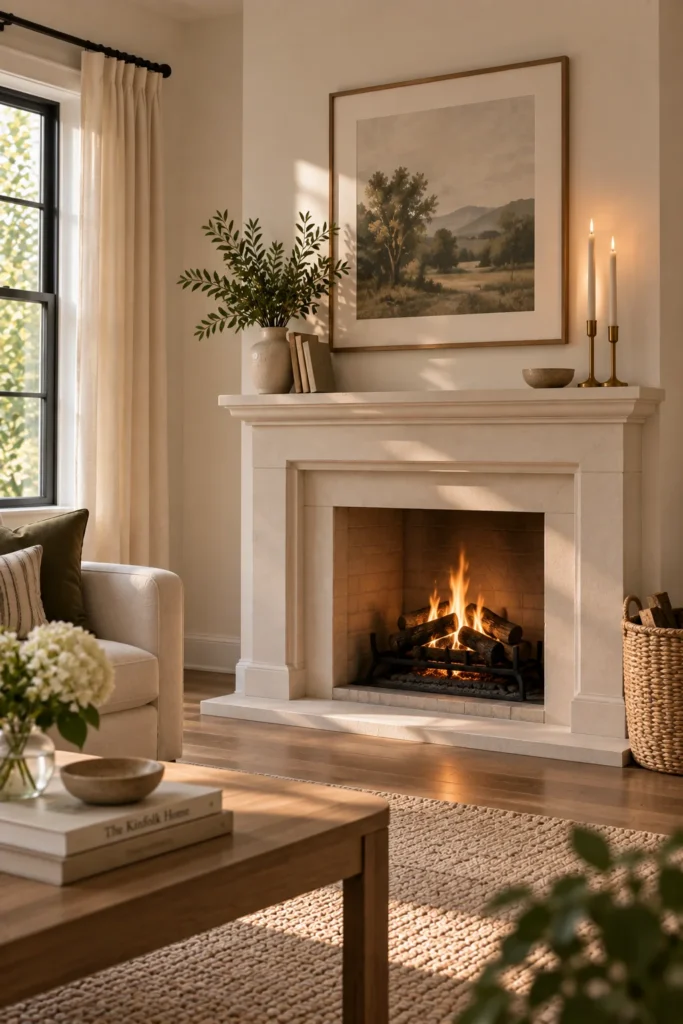 A Faux Fireplace Mantel