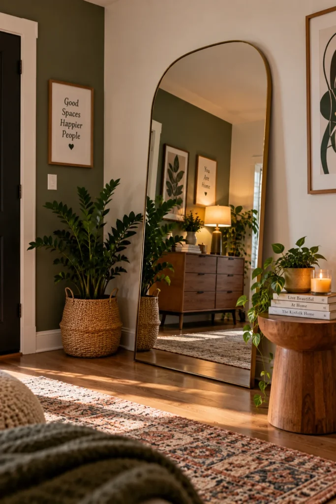 A Statement Mirror Leaned Against the Wall