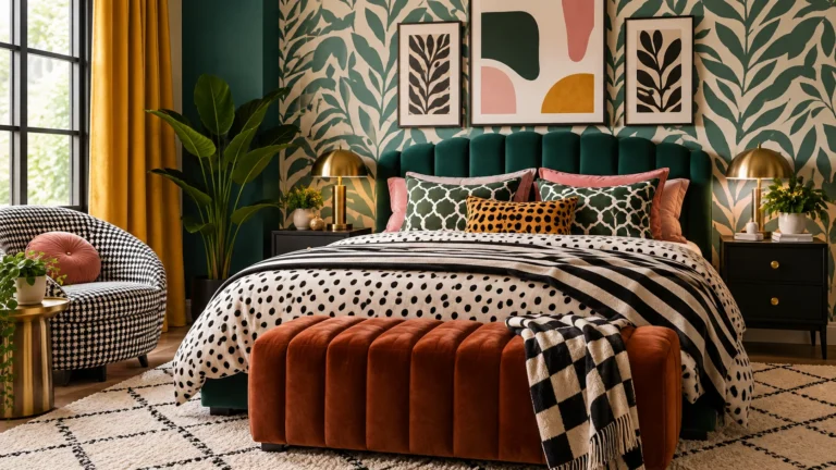 Mix Bold Patterns for the Ultimate Statement Bedroom
