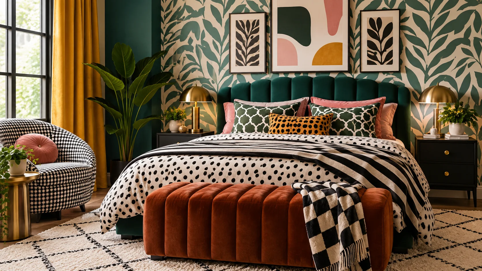 Mix Bold Patterns for the Ultimate Statement Bedroom