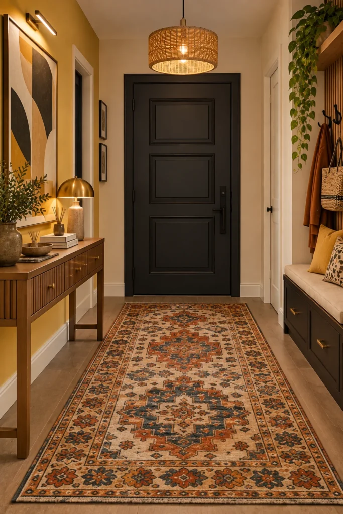 Use a Painted or Patterned Console Table as a Focal Point