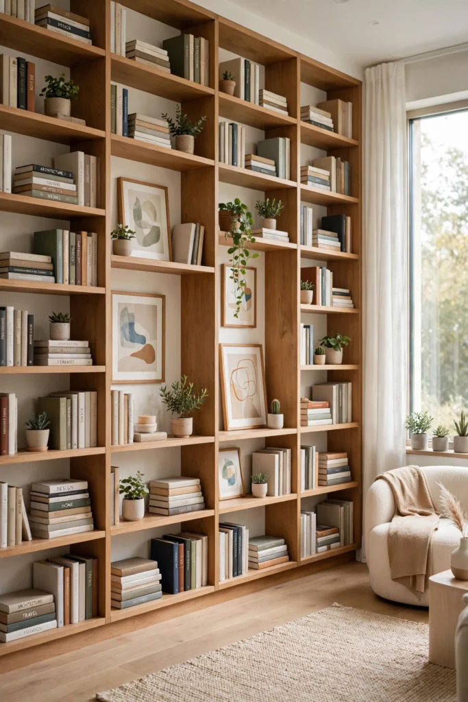 14. floor-to-ceiling shelving in small in-law suite