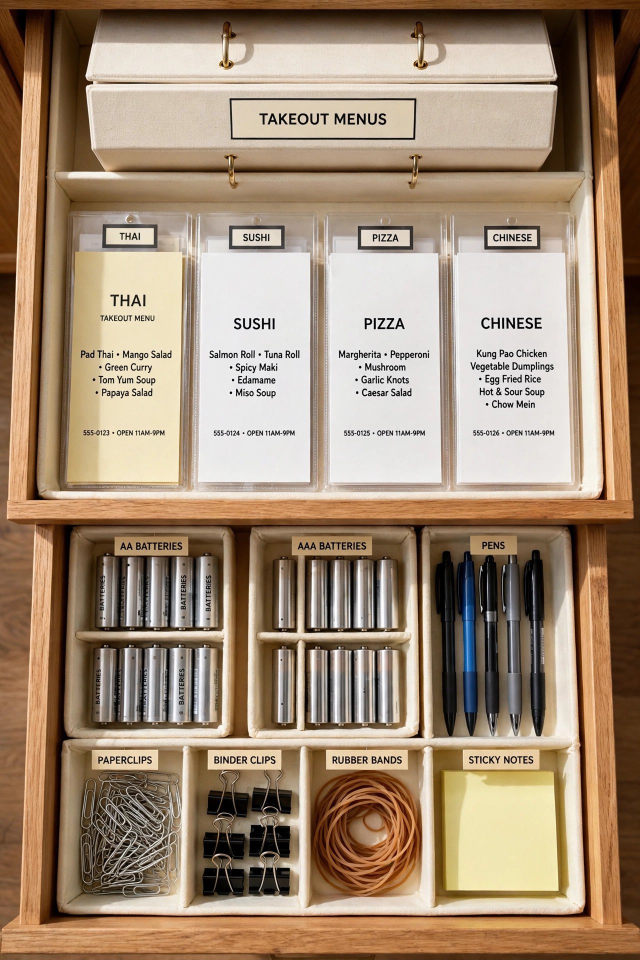 takeout menu binder