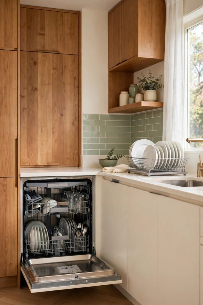 loading dishwasher and wiping counters in nightly kitchen reset