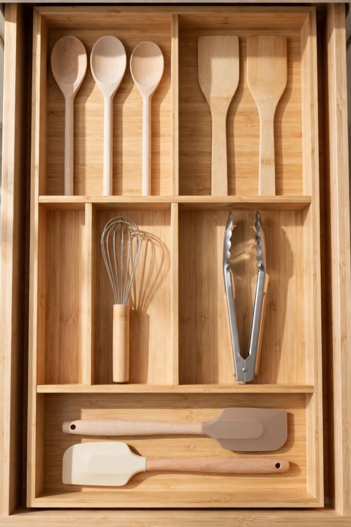 Monthly reset routine keeping a kitchen utensil drawer tidy